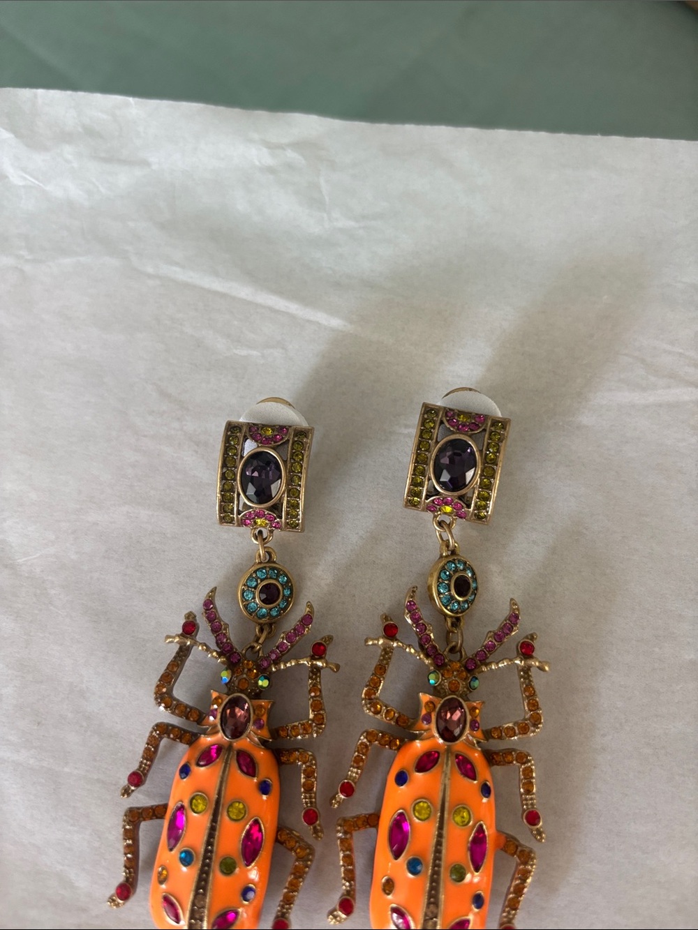 HEIDI DAUS Orange Multi-Stone Beetle Dangle Earrings - Women Jewelry - Picture 4 of 7